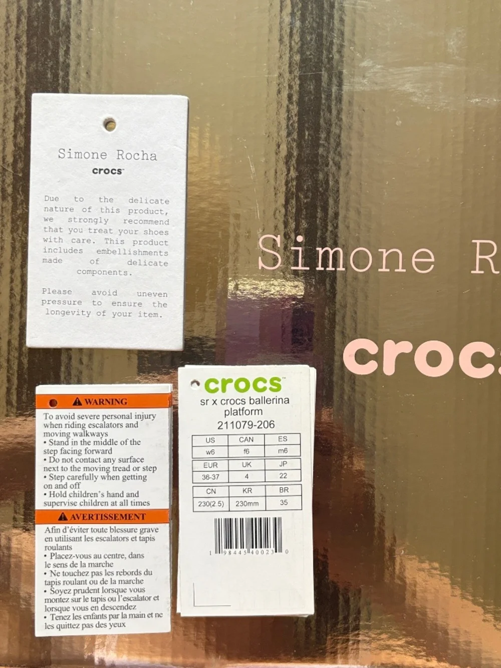 Simone Rocha X Crocs Ballerina Platform Size 6 Espresso